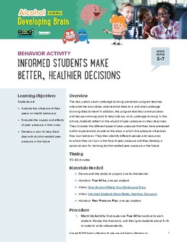 Preview of Behavior Activity: Informed Students Make Better, Healthier Decisions