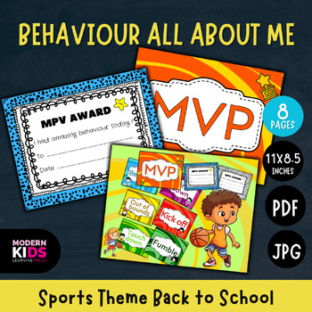 Preview of Behavior All about Me Sports Theme Back to School