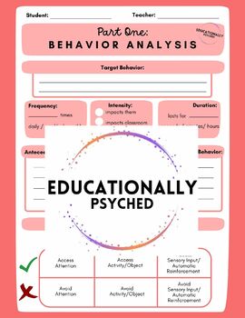 Preview of Behavior Analysis and Planning Documents