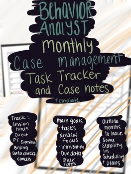 Preview of Behavior Analyst Case Management: Monthly Case Planning and Task Tracker