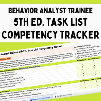 Preview of Behavior Analyst Trainee 5th Ed. Task List Competency Tracker