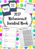 Behavior / Behaviour and Incident Recording Book