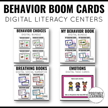 Preview of No Prep Behavior and Social Skills Boom Cards Bundle