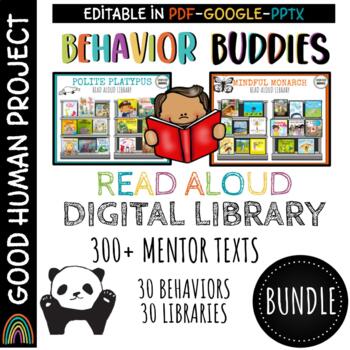 Preview of *BUNDLE*Behavior Buddies Digital Read Aloud Libraries | 300+ Mentor Texts | SEL