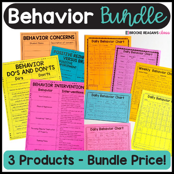 Preview of Behavior Bundle: Behavior Management, Behavior Interventions, Charts and Visuals