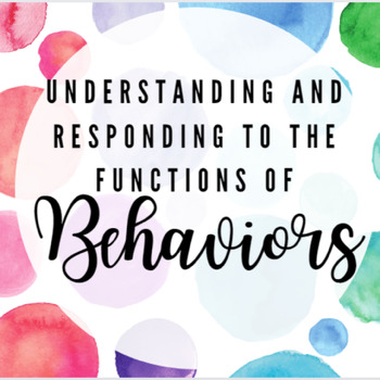 Preview of Behavior Bundle: PD on Understanding the Functions of Behavior in the Classroom