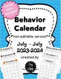 Behavior Calendar 2023-2024 *non-editable*