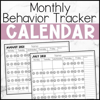 Preview of Behavior Tracker Calendar PARTIALLY EDITABLE