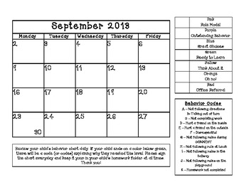 Behavior Calendars - 2013-2014 by Mrs Cassady | TPT