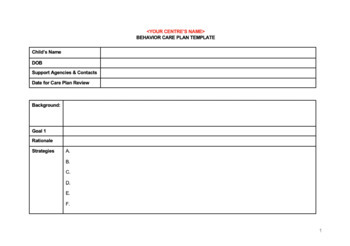 Preview of Behavior Care Plan Master Template