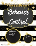 Behavior Central Binder Set/Tabs/Spines "Glam" {Black-Gold} 