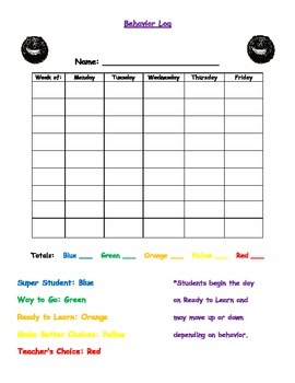 3rd Grade Behavior Chart