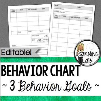Behavior Chart - 3 Behavior Goals by Learning Lab | TPT