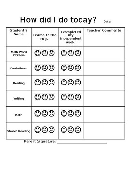 Behavior Chart by Jessica Lee | Teachers Pay Teachers