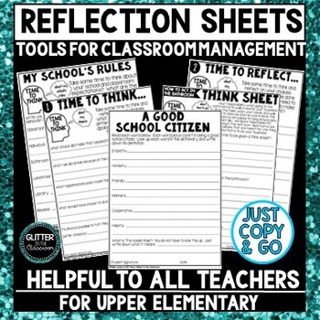 Behavior Chart - Classroom Management - Think Sheet - Reflection Sheets