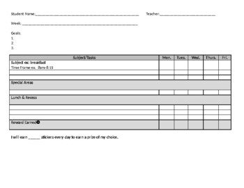 Preview of Behavior Chart- Student Daily Tracker