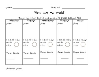 Behavior Chart Form by MC Creations | TPT