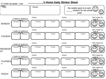 Preview of Behavior Chart - School to Home