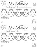 Behavior Chart Sheet
