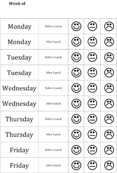 Smiley Face Behavior Chart Template