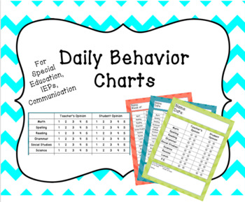 Special Ed Behavior Chart