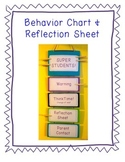Behavior Chart and Reflection Sheet: Discipline Plan