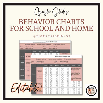 Preview of Behavior Chart for Home and School