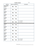 Behavior Chart for Work Completion