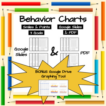 Preview of Behavior Charts | EDITABLE | 3 Goals | Smiles & Points | Google Slides & PDF