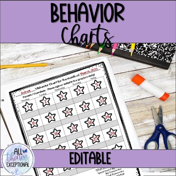 Preview of Daily Behavior Charts | Editable and printer friendly