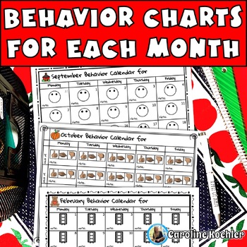 Behavior Calendar Editable Monthly Weekly Individual Charts Template Sped