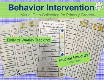 Preview of Behavior Chart Individual: Intervention Tracking System {Primary Level}