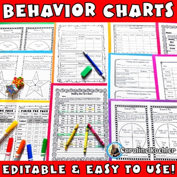 Preview of Weekly Behavior Charts Set 3 Editable Student Management Data Tracker Sheets