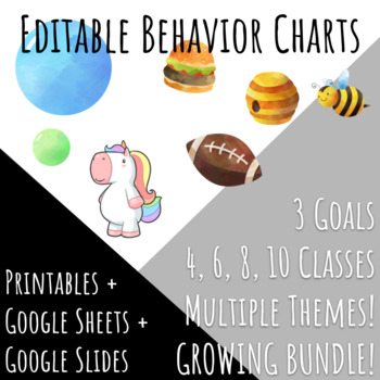 Preview of Behavior Charts Bundle | Multiple Themes!
