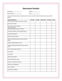 Classroom Behavior Checklist (Grades-Any)