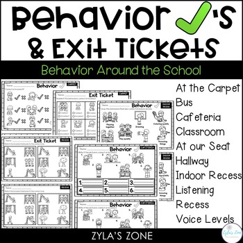 Preview of Behavior Management | Behavior Exit Tickets | Back to School