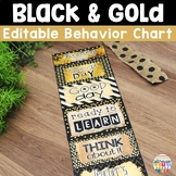 Behavior Clip Chart Black and Gold Classroom Decor