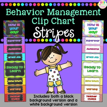 Behavior Clip Chart - Bright Stripes by Live Love Learn with Miss Kriss