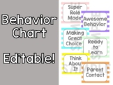 Behavior Clip Chart- Pastel Rainbow (Editable)