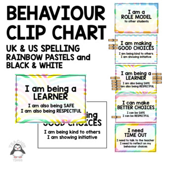 Behavior Clip Chart Pastel Rainbow also includes Black and White