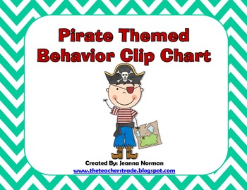 Discipline clip up/clip down chart for pirate themed classroom