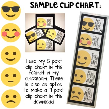 Editable Behavior Clip Chart Printable Emoji Themed By Adventures Of Ms Smith