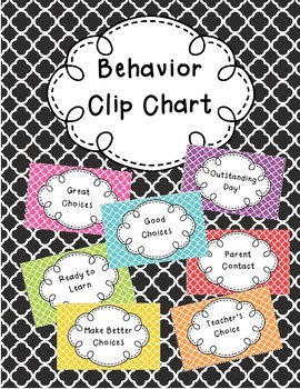 Behavior Clip Chart (Quatrefoil Print) by That's So Second Grade