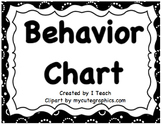 Behavior Clip Chart- Retro Black & White