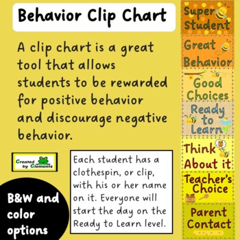 Behavior Clip Chart System | Classroom Management by Created by Clements