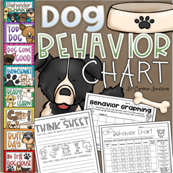 Preview of Behavior Clip Chart Think Sheet Dog Theme