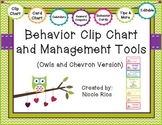 Behavior Clip Chart and Management Tools - Owls & Chevron 