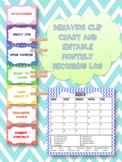 Behavior Clip Chart with Monthly Calendar