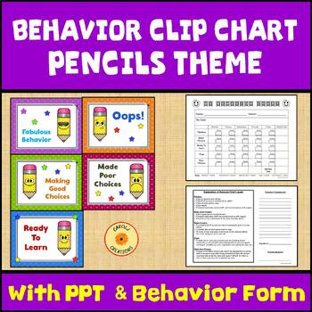 Behavior Clip Chart with PowerPoint and Behavior Tracking Form Pencils ...