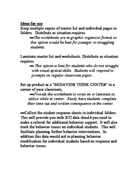Behavior Consequence Worksheet System by Old School Works | TpT